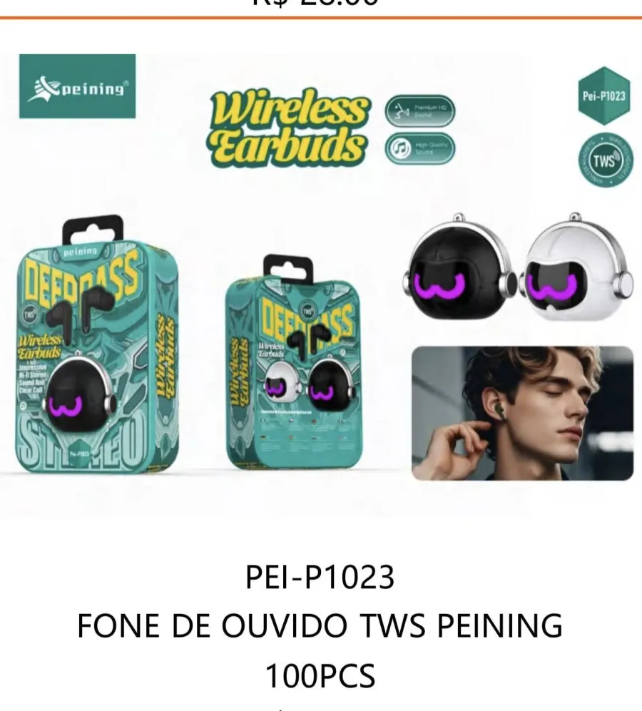 Peining PEI-P1023 无线耳塞 TWS 100个装，黑色与银色可选