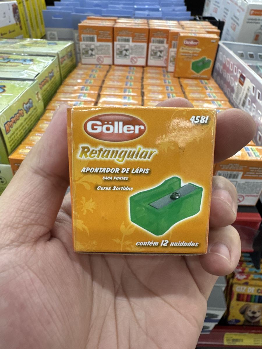 Göller 矩形铅笔削刀，包含12个，绿色，适合各种铅笔