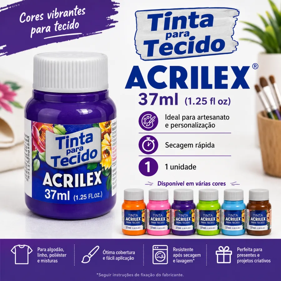 Acrilex布料染料 37ml 多色可选 适合手工艺和个性化设计