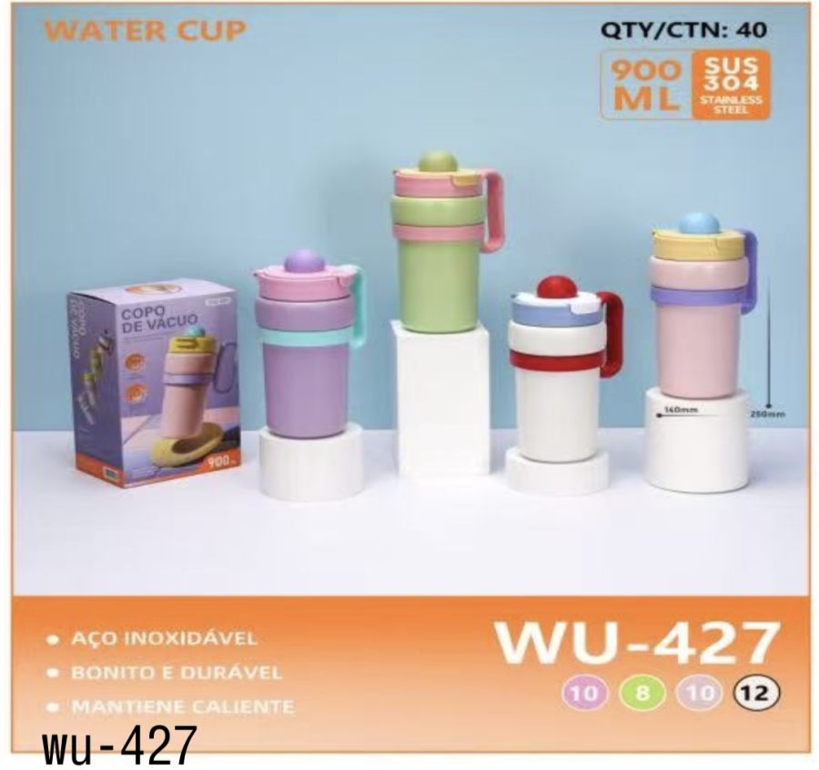 WU-427不锈钢水杯，900毫升，保温，四色可选，耐用，适合日常使用
