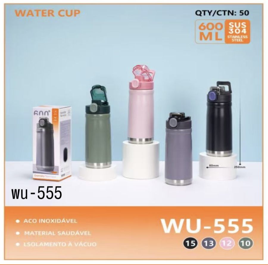 不锈钢水杯 600ML 旅行水壶 适合户外运动 品牌WU-555