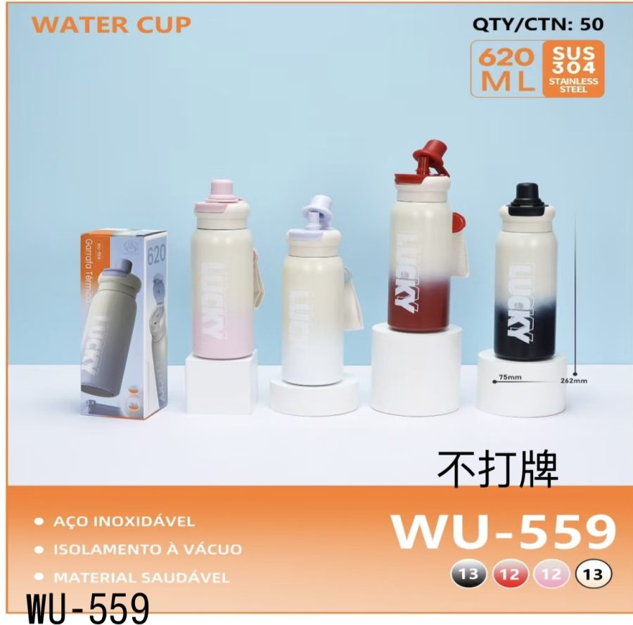 wu-559 不打牌水杯 620ml 不锈钢保温杯 适合户外运动