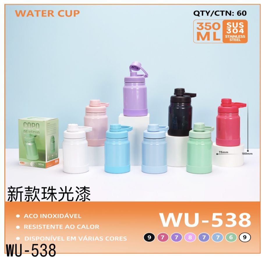 wu-538 新款珠光水杯 350ml SUS 304不锈钢 多色可选
