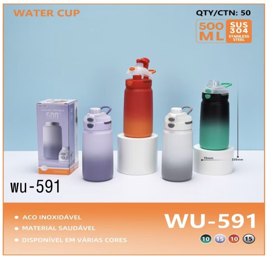 wu-591 水杯 SUS 304不锈钢 500毫升 多种颜色 适合户外运动