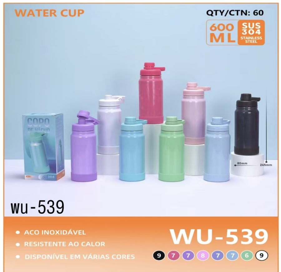 水杯 WU-539 不锈钢 600ml 多色可选