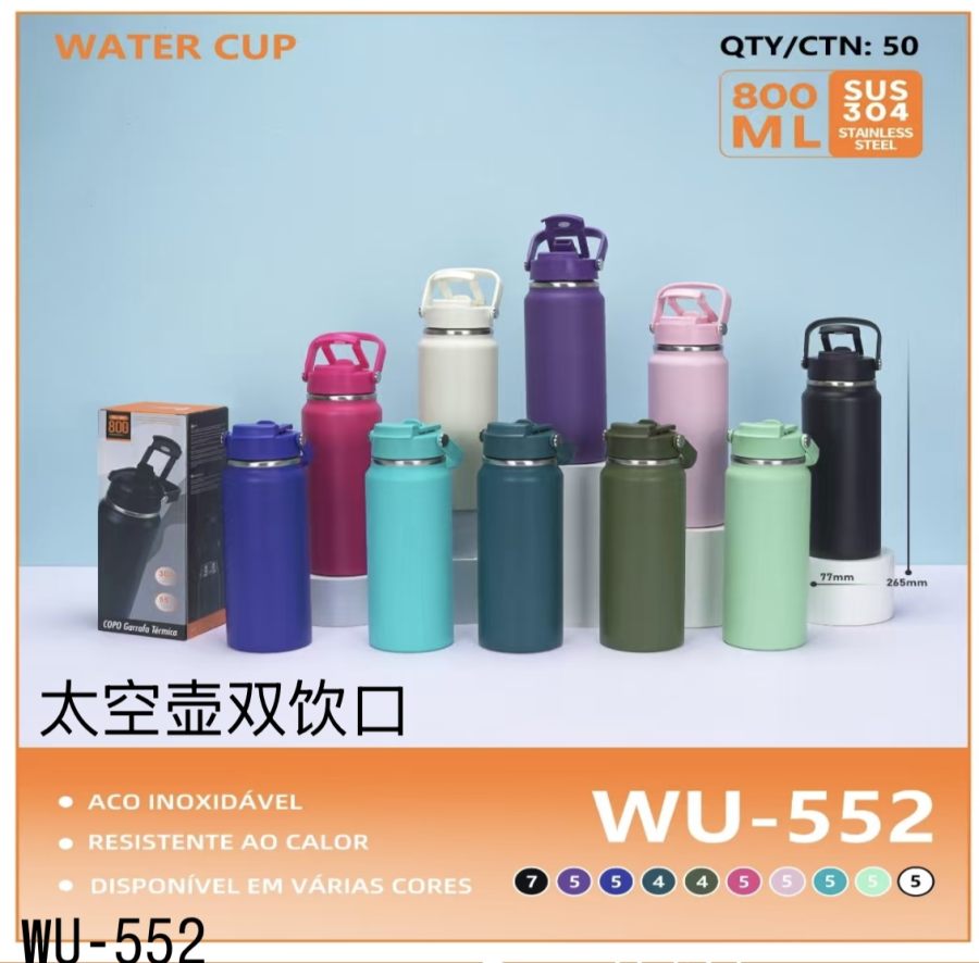 太空壶双饮口 800ml SUS 304不锈钢 多色可选