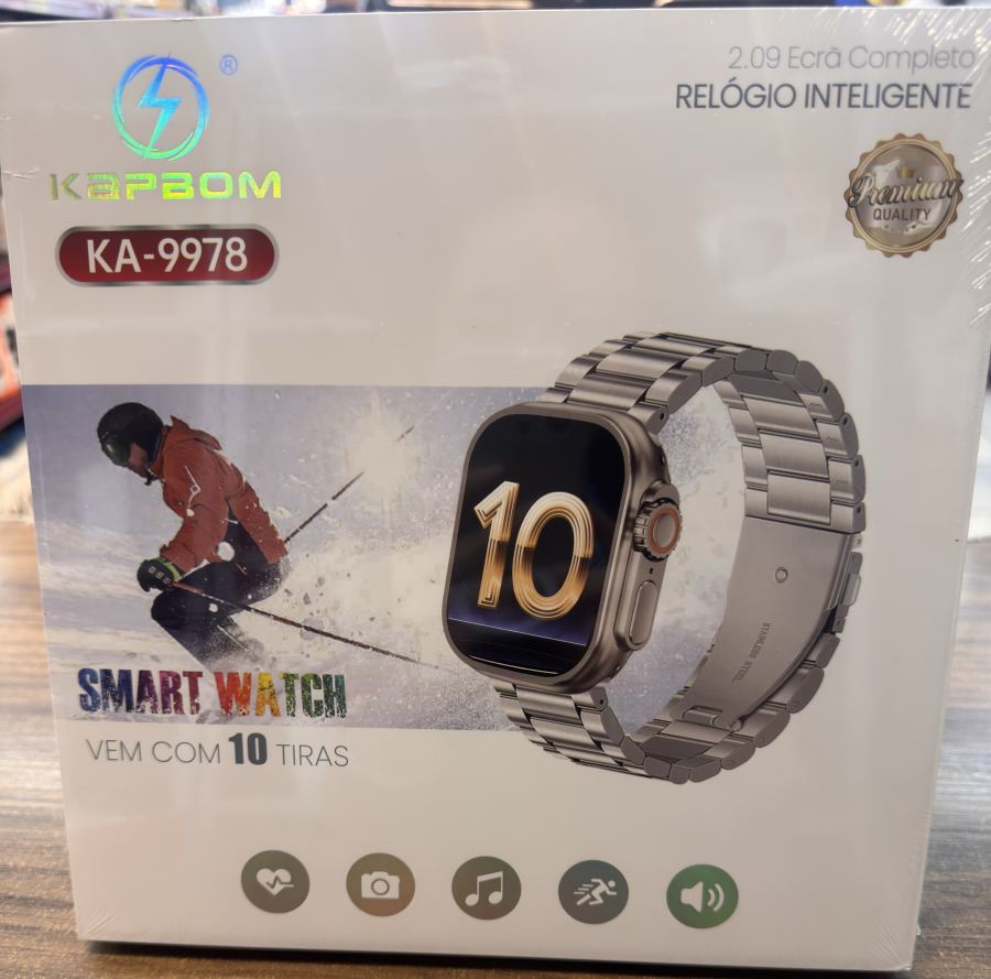 KAPBOM智能手表KA-9978，2.09英寸屏幕，附带10条表带，适合运动和日常佩戴