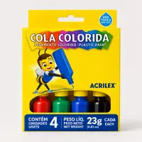 Acrilex 彩色胶水 4瓶装 非毒性 23克/瓶