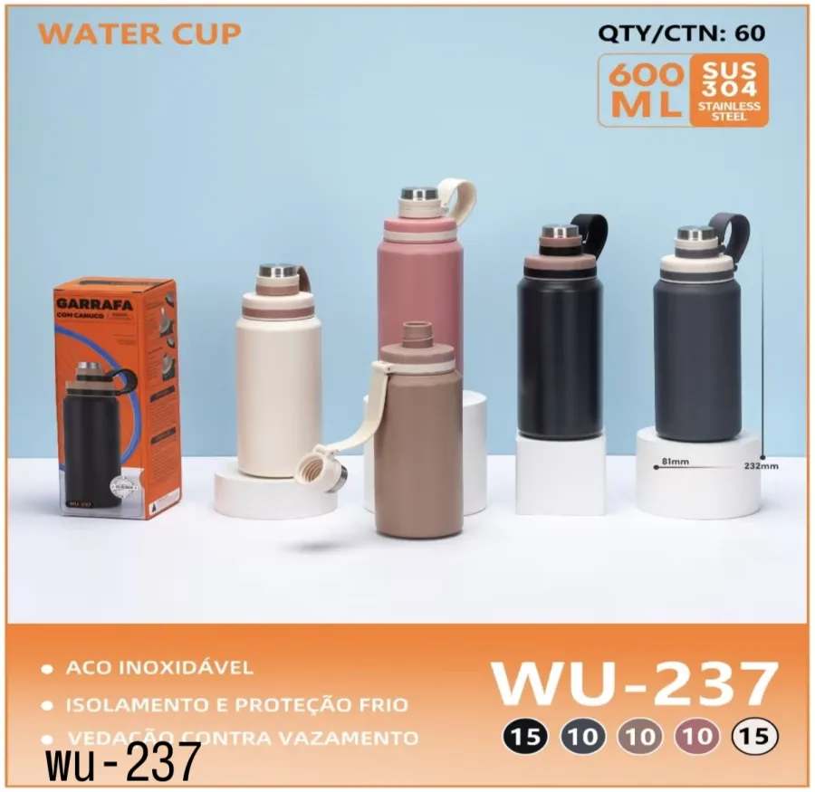 wu-237 不锈钢水杯 600ml 适合冷饮 颜色多样