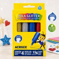 Acrilex闪光胶水套装，4支装，非毒性，适合手工艺