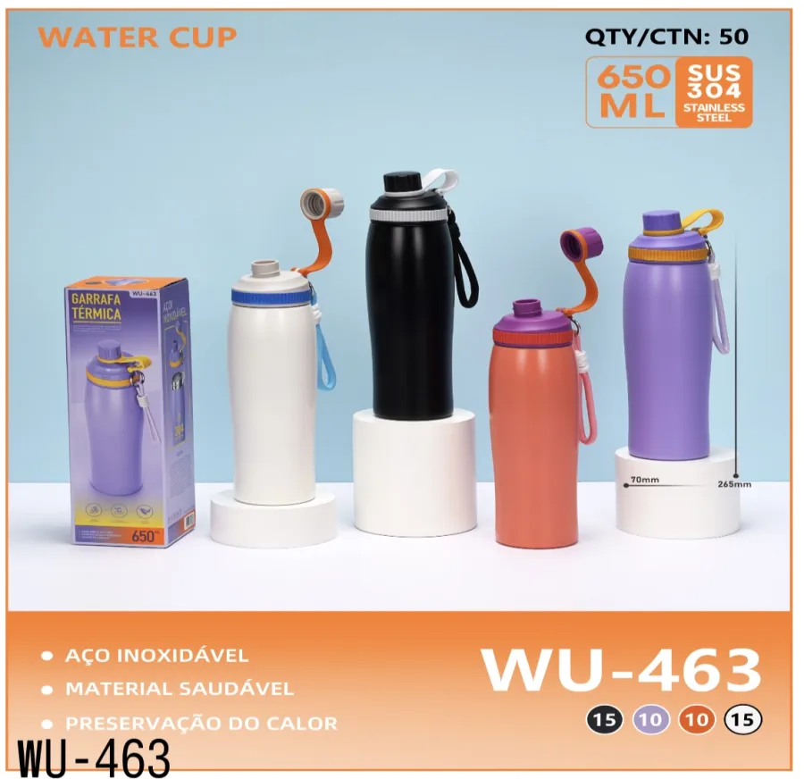 wu-463 不锈钢保温水杯 650ML 适合户外运动 多色可选