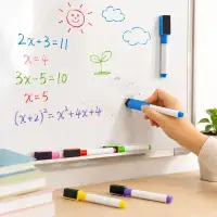 白板马克笔套装，6色，适用于白板和纸张，易擦除，适合教学和办公
