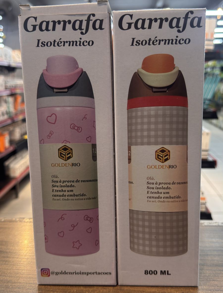 GDR1850 800毫升保温瓶，粉色和灰色，防漏设计，适合户外旅行