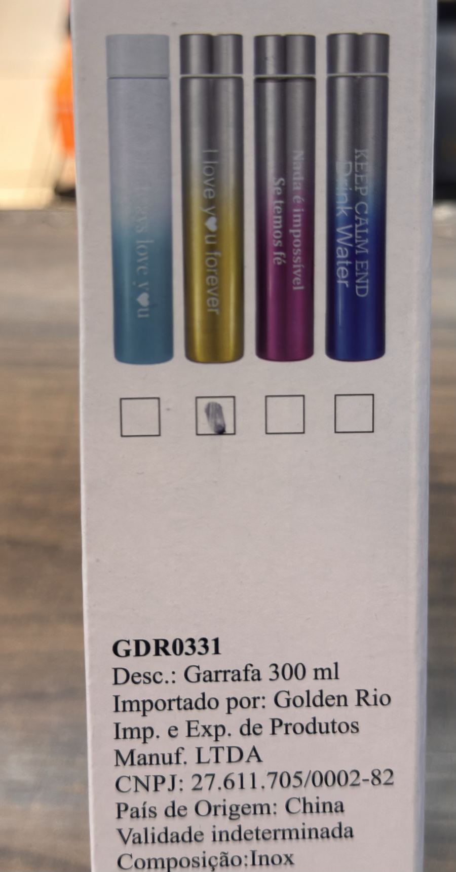 GDR0331 不锈钢水瓶 300ml，带有励志文字，适合日常使用