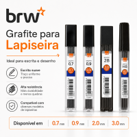 BRW 铅笔芯 适用于绘画与书写 规格：0.7mm、0.9mm、2.0mm、3.0mm