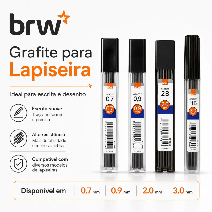 BRW 铅笔芯 适用于绘画与书写 规格：0.7mm、0.9mm、2.0mm、3.0mm