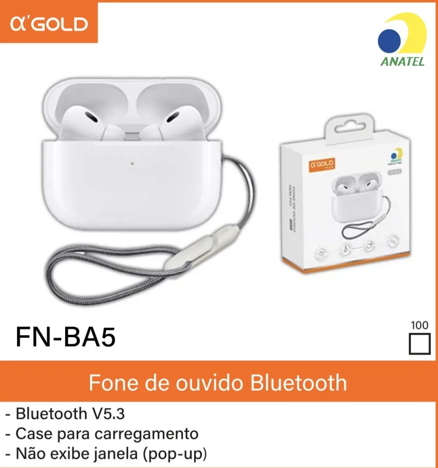 α-GOLD FN-BA5 蓝牙耳机 V5.3，带充电盒，白色