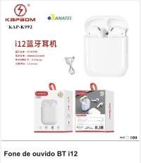 ka-992 KAPBOM i12蓝牙耳机，30小时续航，白色，适用于多种设备