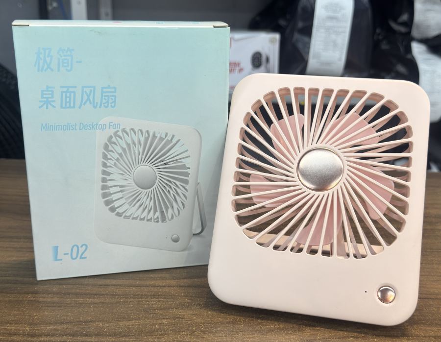 极简桌面风扇 L-02，粉色，便携式，静音设计
