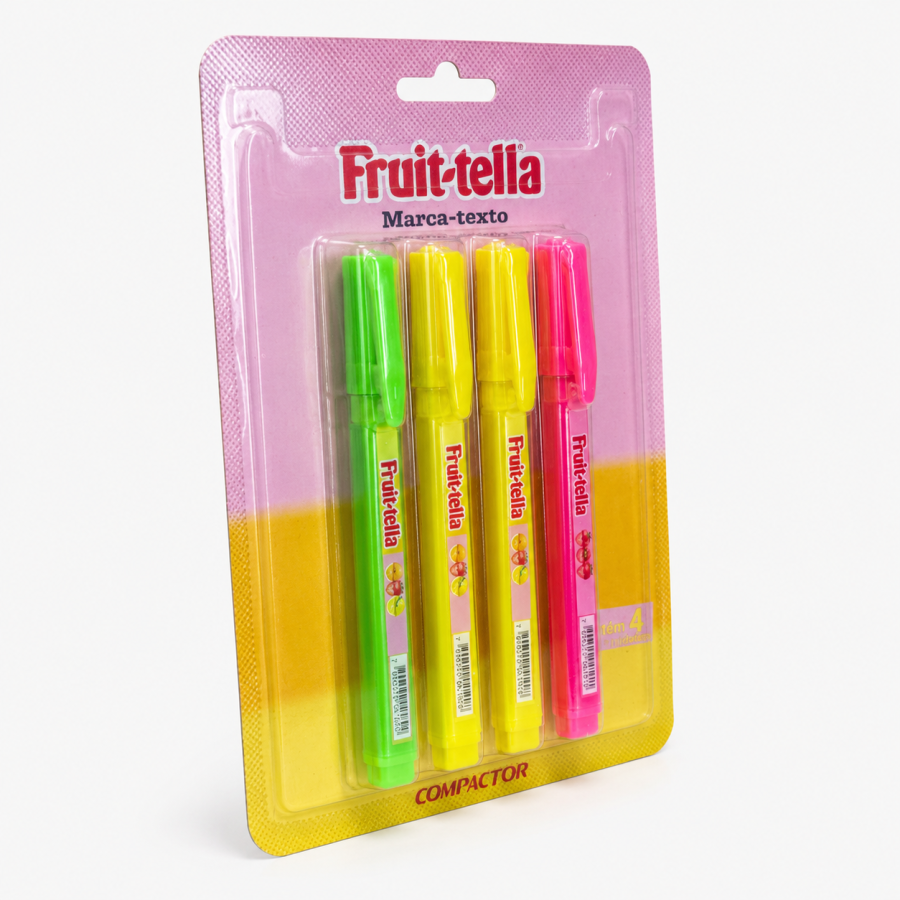Fruit-tella 高亮笔 4色套装 适合学校、学习和办公