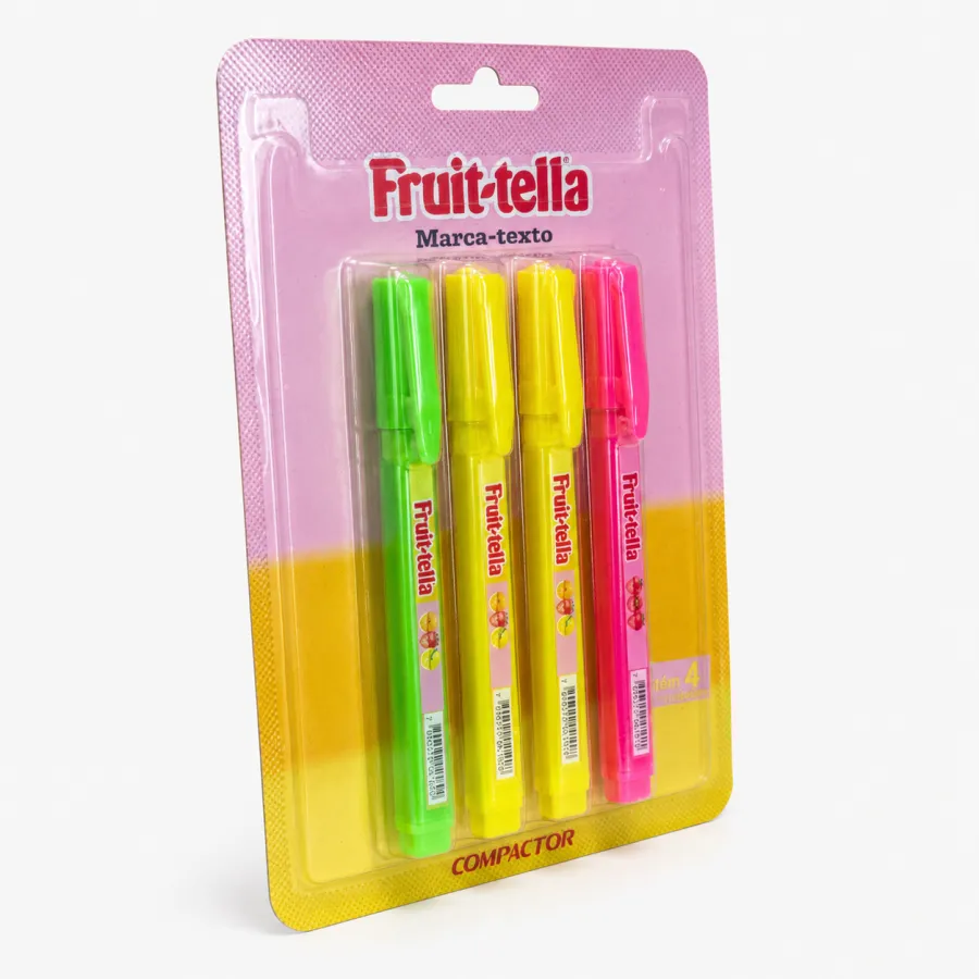 Fruit-tella 高亮笔 4色套装 适合学校、学习和办公