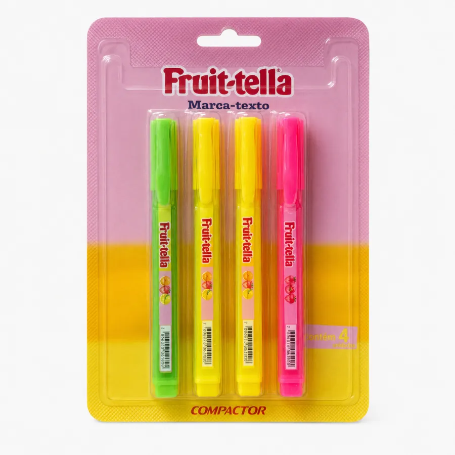 Fruit-tella 高亮笔 4色套装 适合学校、学习和办公