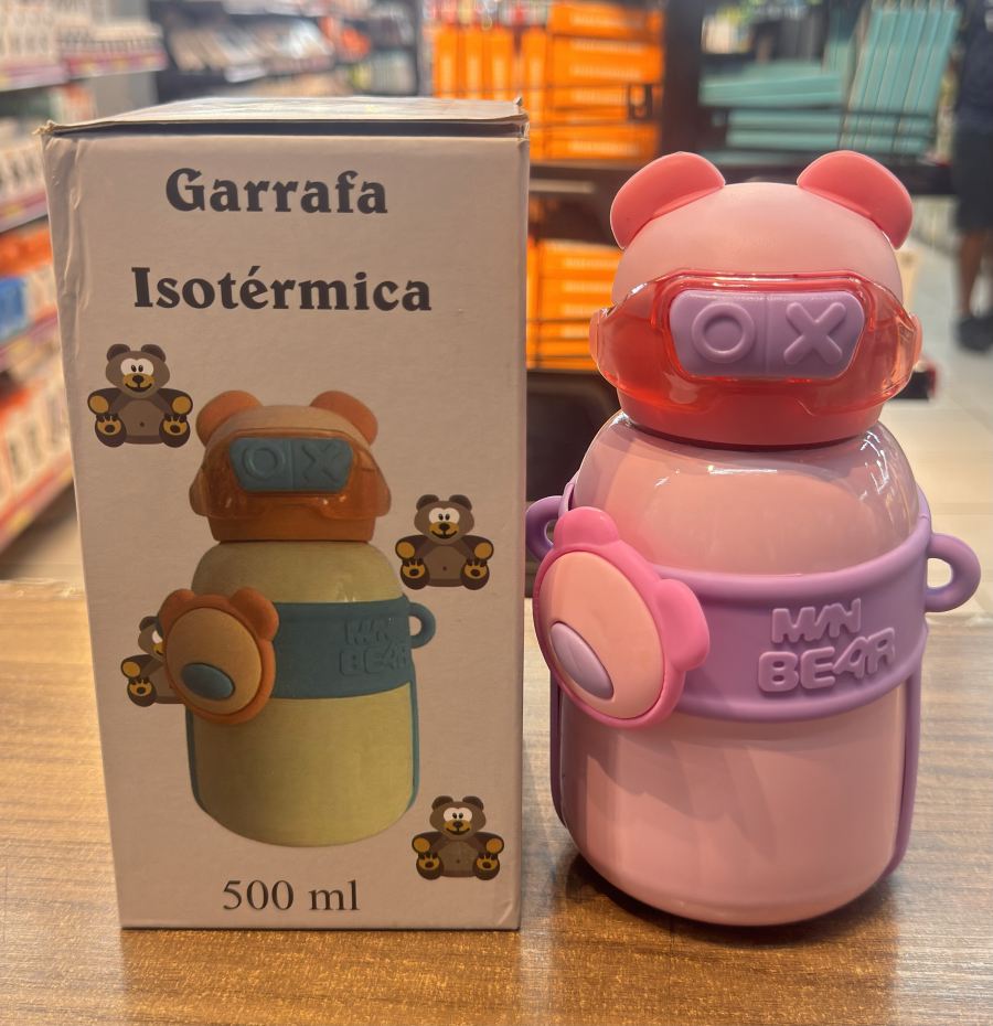 GDR1053 500ml 保温瓶，卡通熊设计，适合儿童，便携式