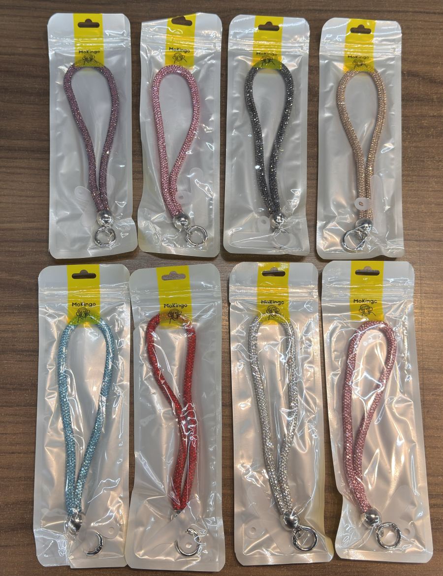 手链钥匙扣，闪亮水晶，8色可选，适合日常使用