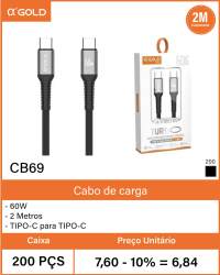 CB69 α'GOLD 60W TIPO-C充电线 2米 黑色