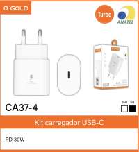Ca37-4 αGOLD PRO 30W PD快充充电器，6.1A，USB-C接口，黑色