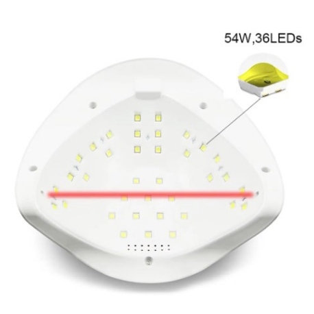 Cabine Sun X 54W LED UV Bivolt Unhas Gel BRANCO