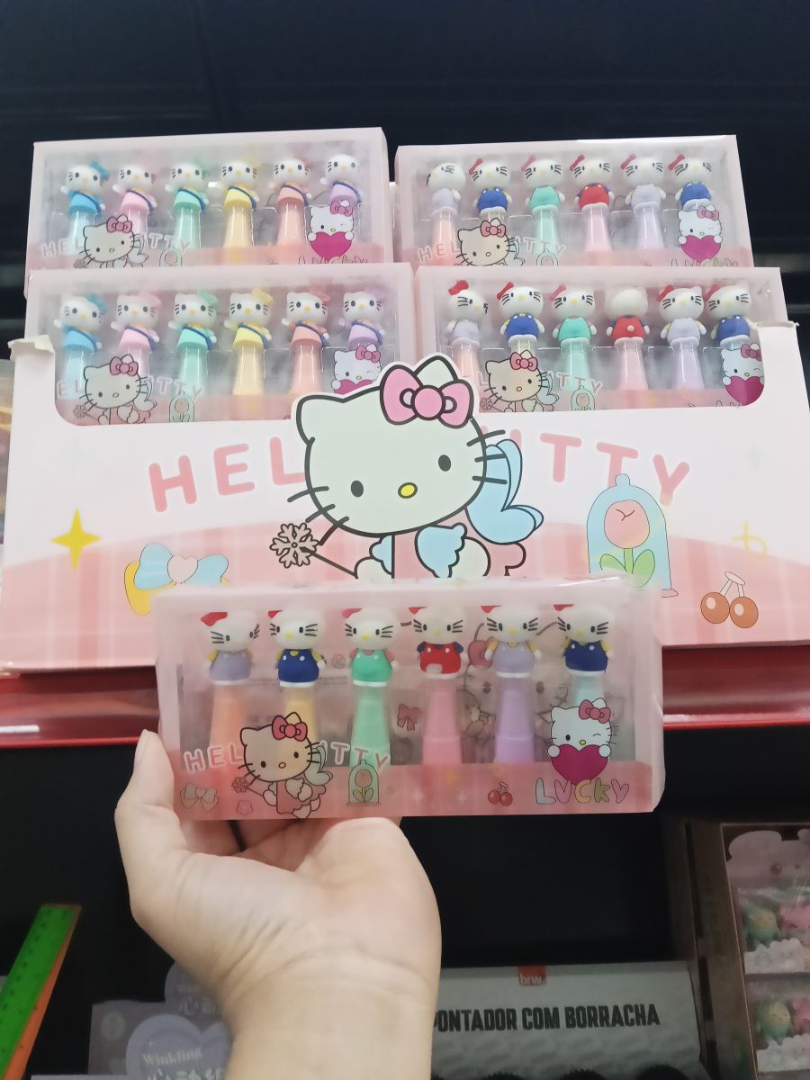 Hello Kitty 高亮荧光笔 6色套装 可爱文具