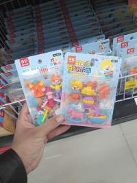 奇趣橡皮尺子套装，包含多种卡通造型，适合儿童，DIY创意玩具