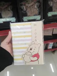 迪士尼小熊维尼2022年日记本，A5尺寸，彩色条纹设计，适合记录生活点滴