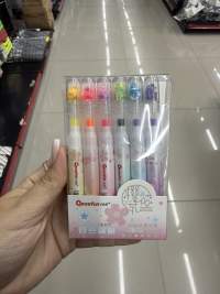Qesefun闪光水彩笔6色套装，适合绘画和手账，亮丽色彩，适合儿童和成人