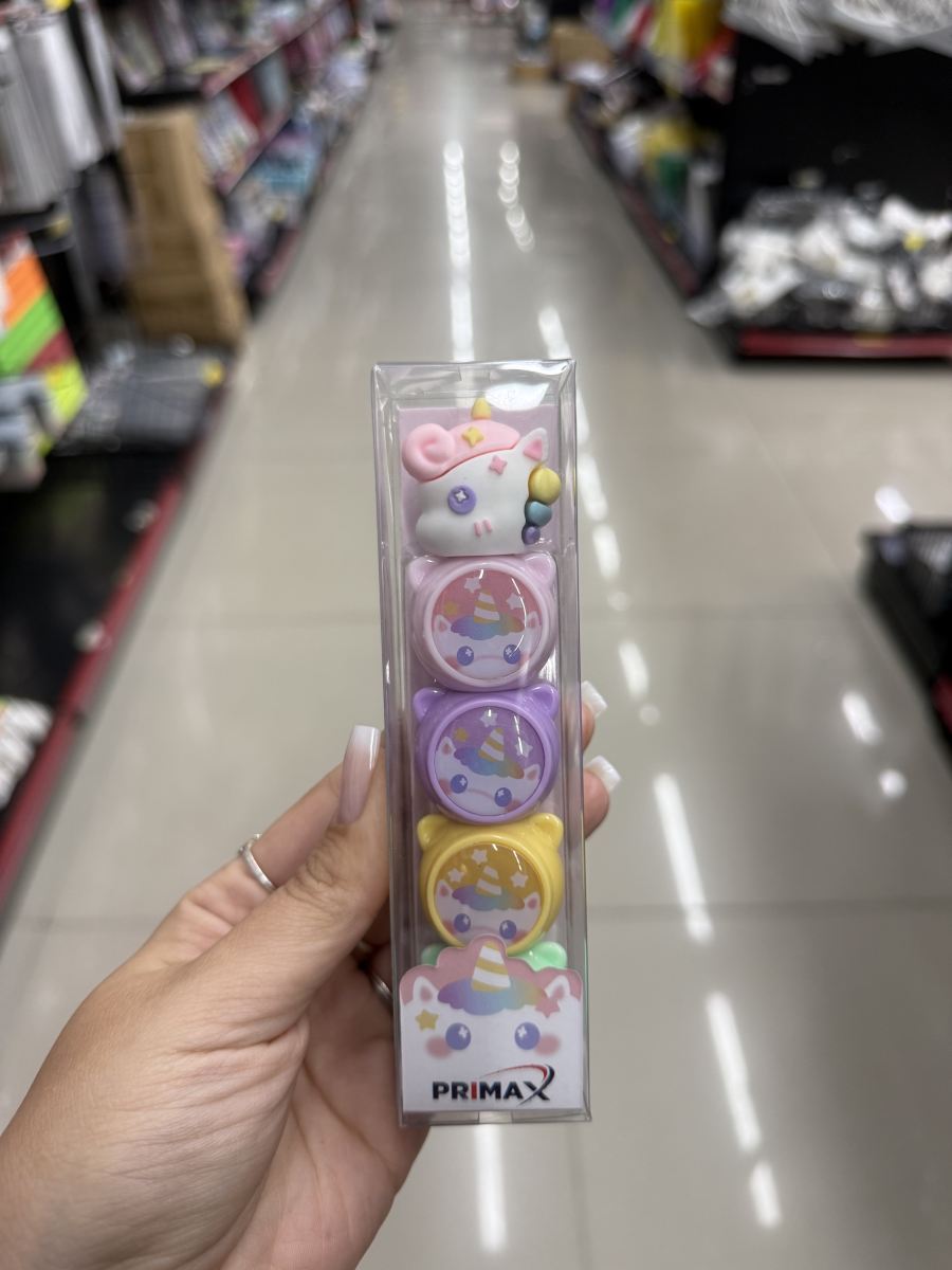 PRIMAX 4支装迷你独角兽造型彩色荧光笔