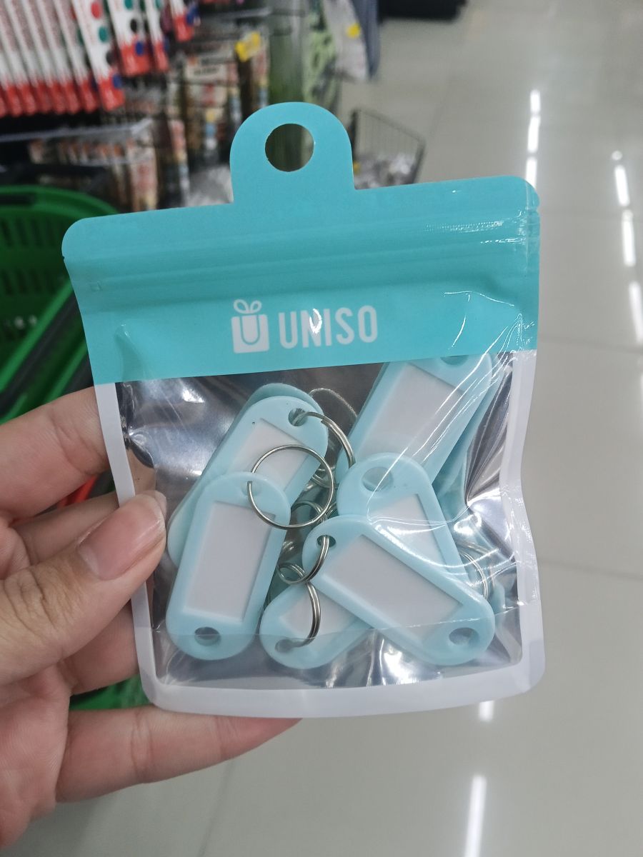 UNISO钥匙扣标签 4个装 蓝色 适用于分类标识