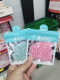 UNISO 纸夹套装，粉色与绿色，适合办公和学习，100个/包