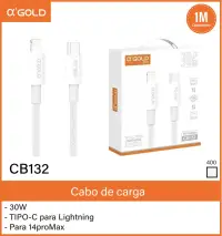 αGOLD CB132 30W快充线，Type-C转Lightning，适用于14proMax，1米
