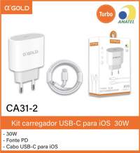 CA31-2 α‘GOLD 30W USB-C充电器套装，适用于iOS，含PD电源适配器和USB-C数据线