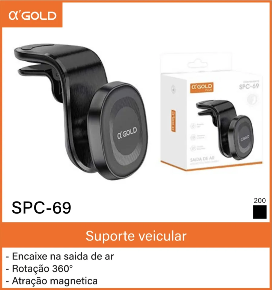 α-GOLD SPC-69 车载支架，360°旋转，磁吸设计，适用于出风口