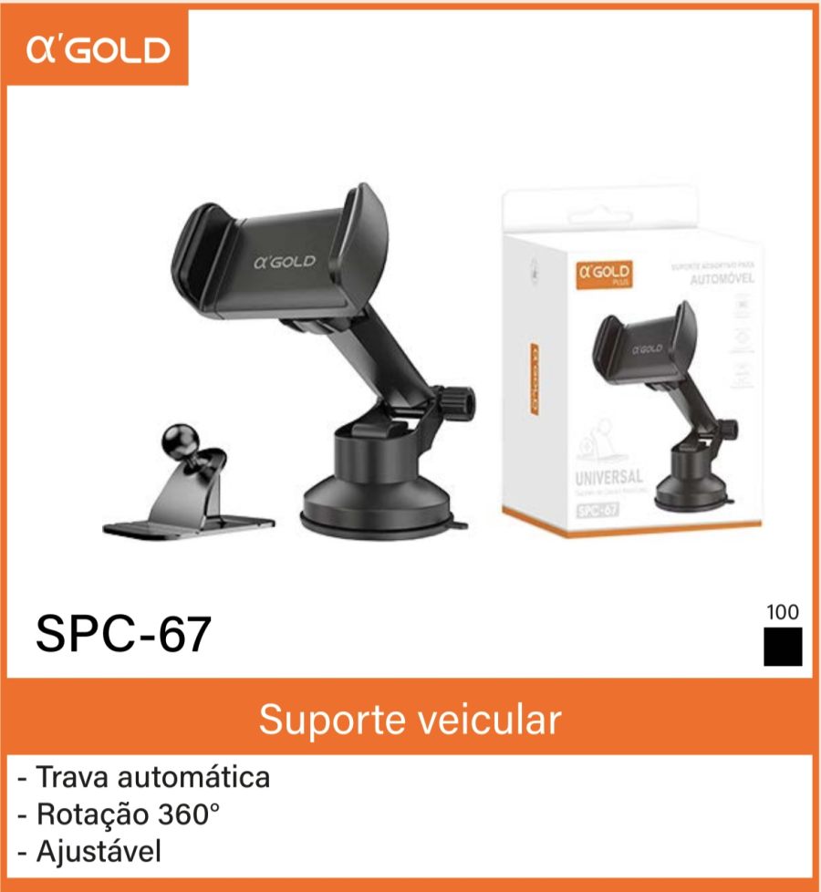 α GOLD SPC-67汽车支架，自动锁定，360度旋转，适用于各种手机
