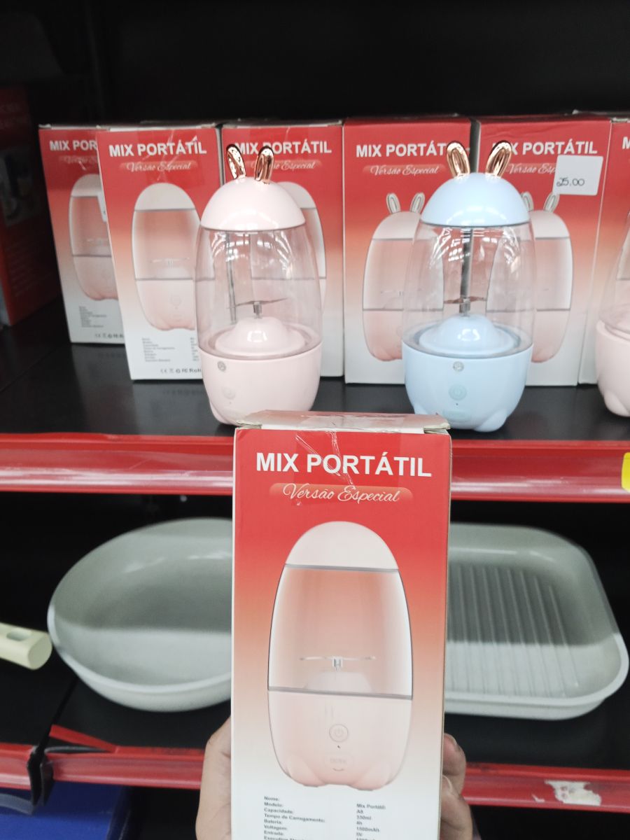 便携式榨汁机 MIX PORTÁTIL，粉色/蓝色，轻巧设计，适合家庭和旅行使用