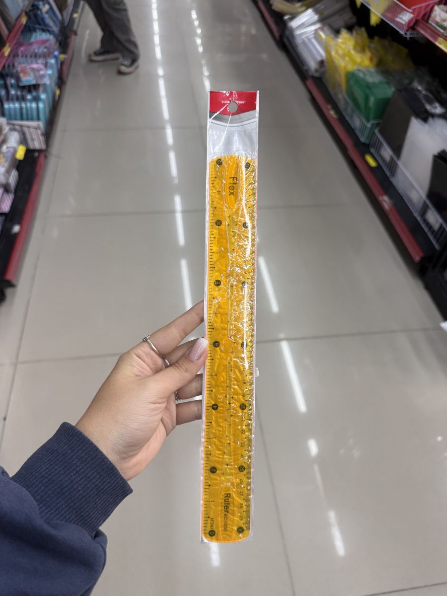 透明塑料直尺 30cm 黄色 学生文具