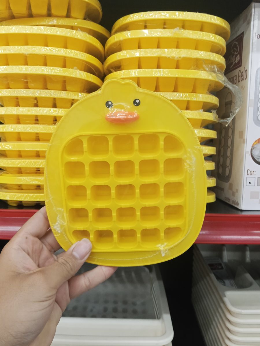 黄色鸭子造型硅胶冰格，20格冰块模具，厨房用品
