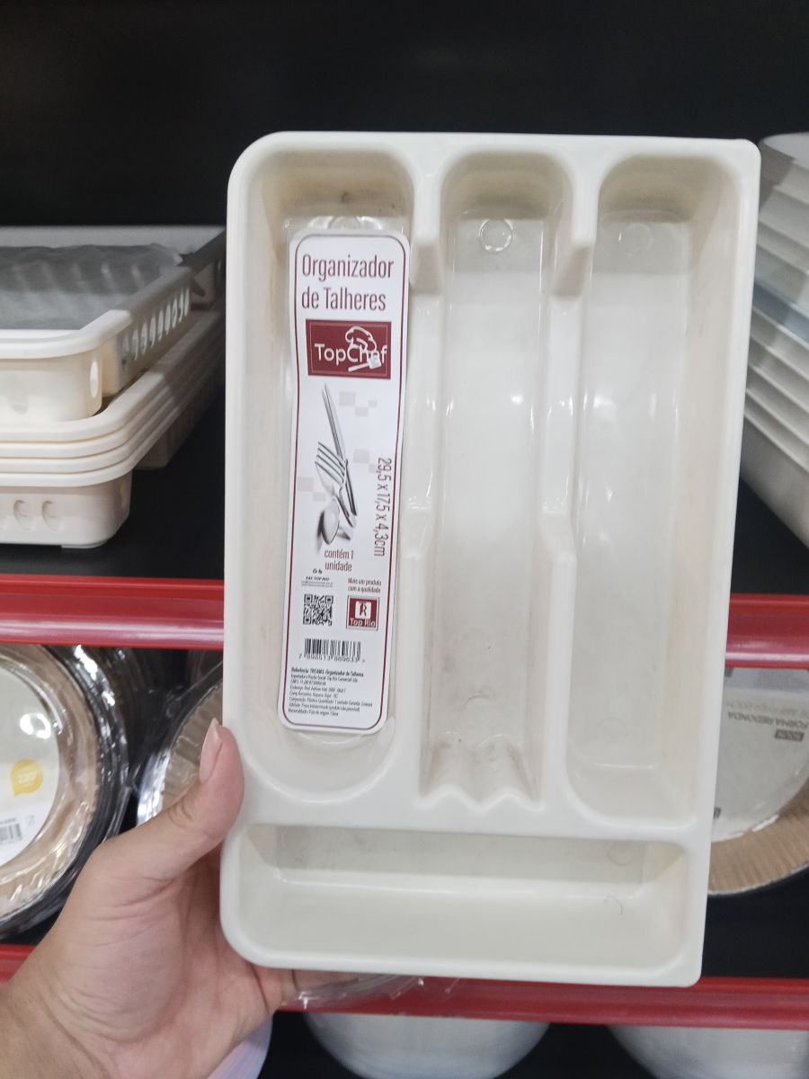 TopChef餐具整理器，塑料材质，适用于厨房收纳，白色，尺寸：28.5x15.5cm