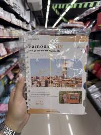 Famous City笔记本，带精美插图，适合记录旅行灵感，规格：A5，适合书写