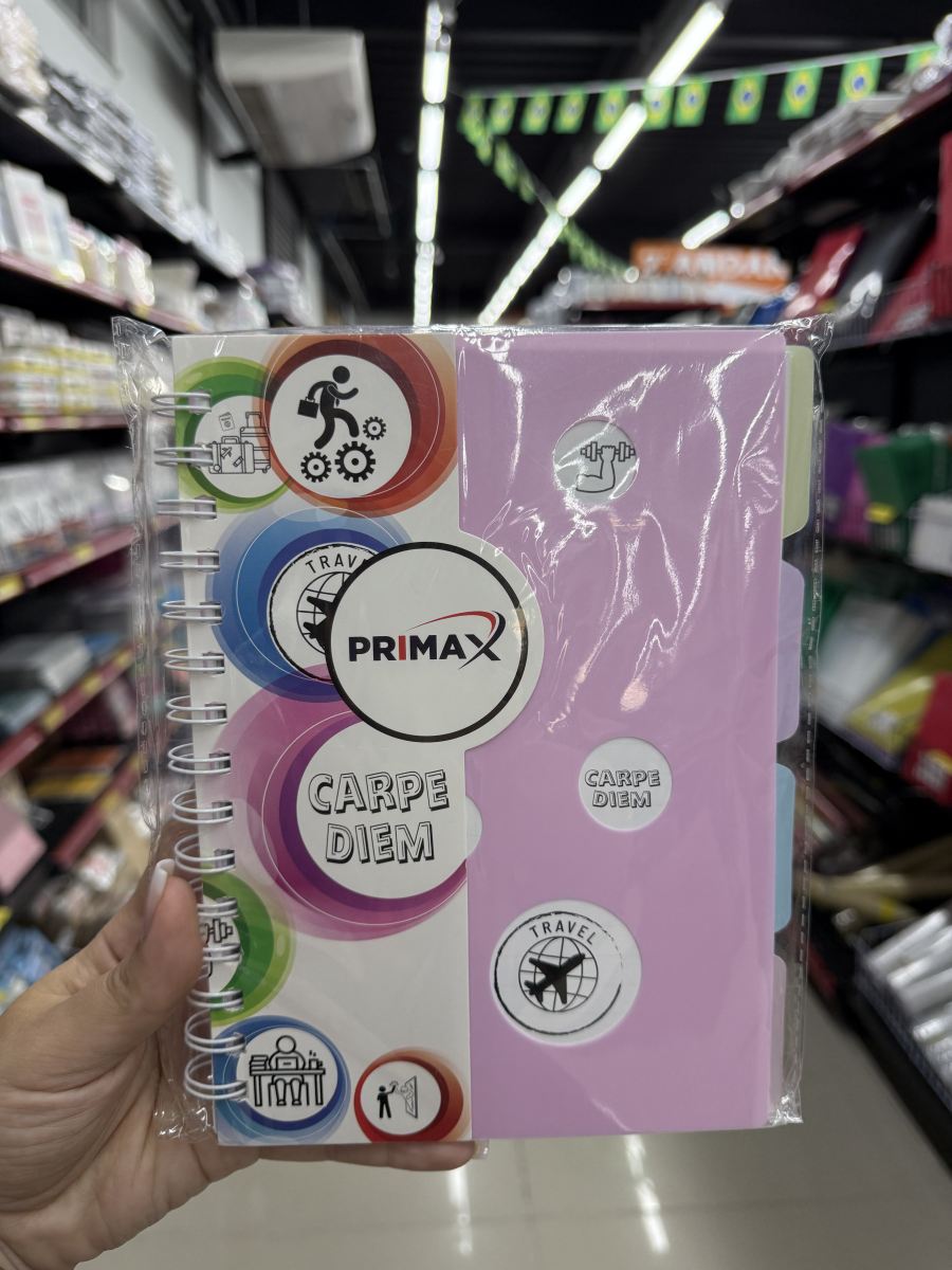 PRIMAX 旅行计划本带标签，适合记录旅行计划，蓝色