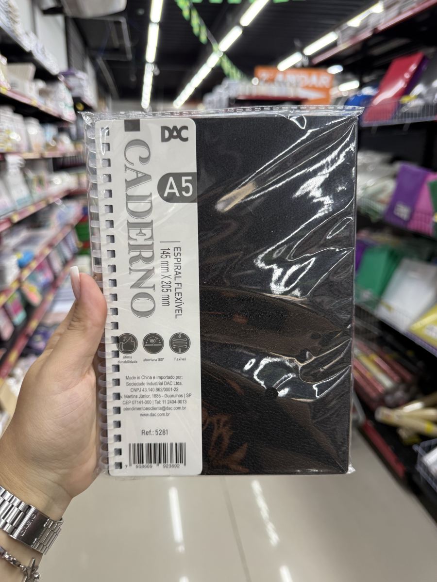 DAC A5黑色线圈日程本，适合笔记和规划，型号5281