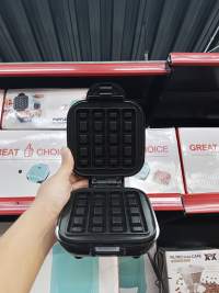 多功能华夫饼机，黑色，适合家庭使用，便捷清洗